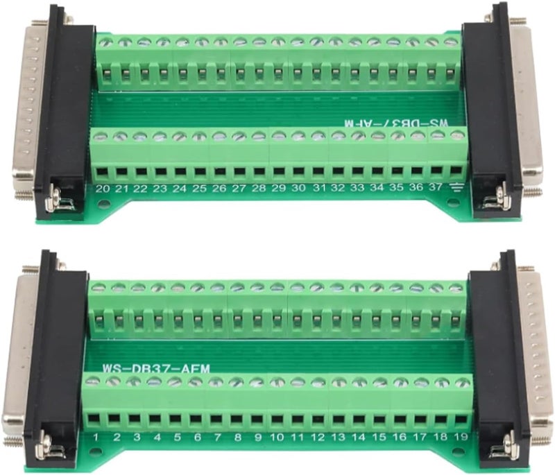 Willwewon 2PCS DB37 Male to Female Terminal Breakout Board, RS232 D-SUB Serial to 37 Pin in One Breakout Board Solderless Port Terminal Block Gender Changer - Image 2